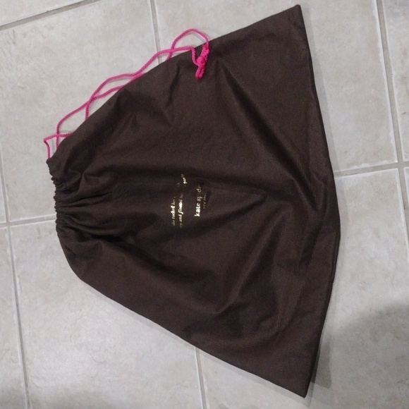 Kate Spade Brown and Pink Drawstring Storage Dust Bag 17 x 19.5-inch KS101 - Picture 5 of 5